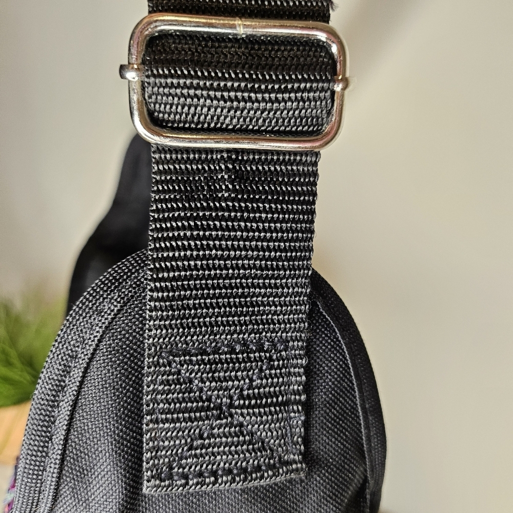 Justice Girls Black Messenger Bag Purple Silver Sequin Initial “R” Crossbody - Picture 12 of 16